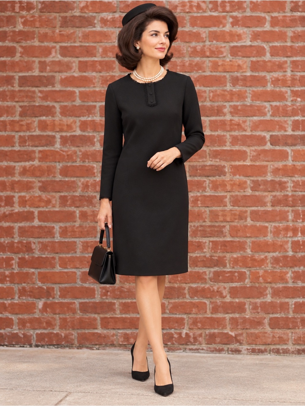 Vintage MCM Meg Madison NY Black Midi Dress